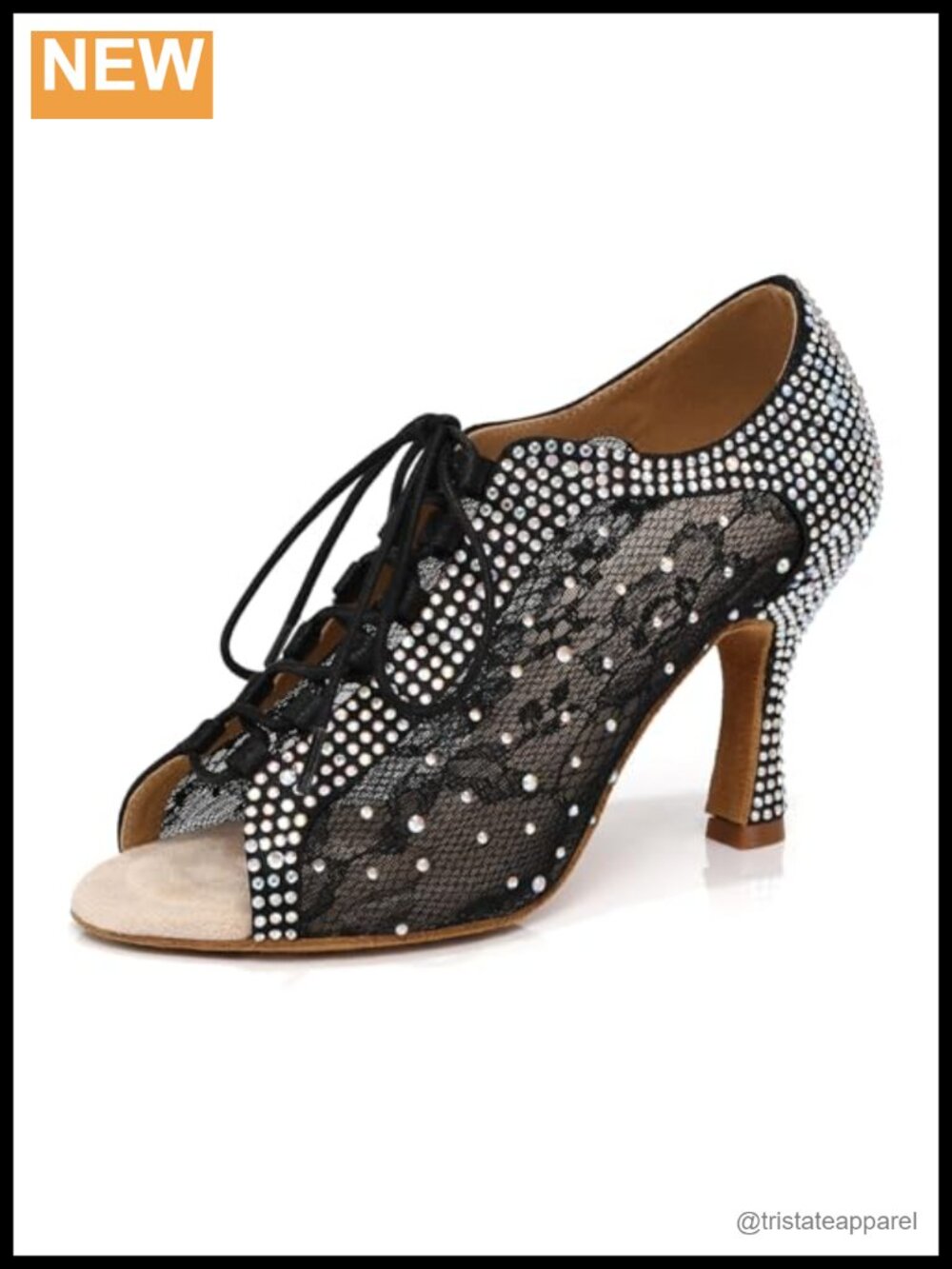 Rhinestone Dance Shoes Ankle Boots Glitter Lace Up Open Toe Ballroom Latin Salsa